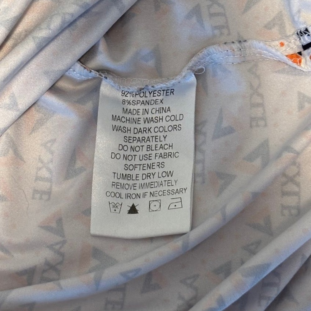 Inward Half Golf Polo Mns L White Orange Polyester Spandex Axle Print Sporty Top - Picture 8 of 8